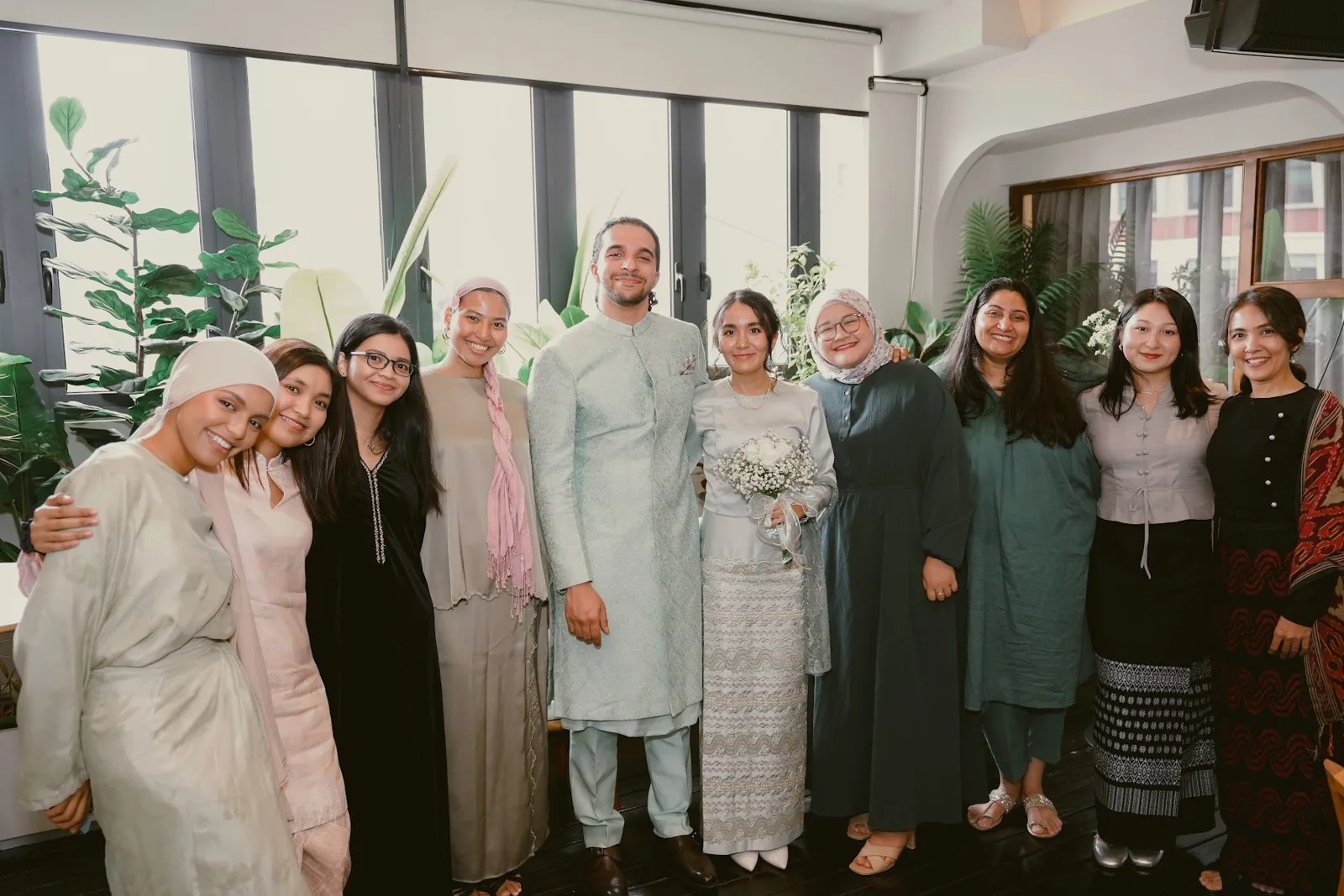 Family photo after a nikah at The Timber Space